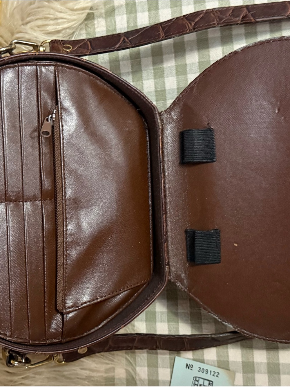 Dooney & Bourke Dark Brown Woven Leather Top-Handle Satchel - Picture 6 of 9